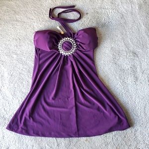 Polyester Spandex eggplant colored top